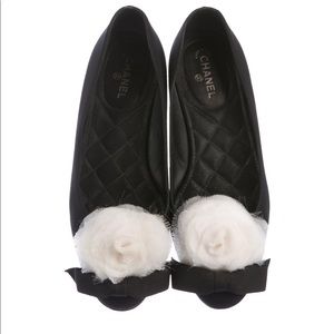 Chanel Floral Print Round Toe Flats
